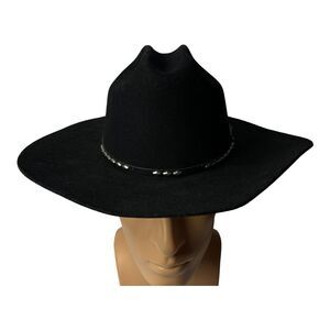 VTG 1999 Black Bailey Alamo Cowboy Western Hat XX Wool Blend 7 1/4